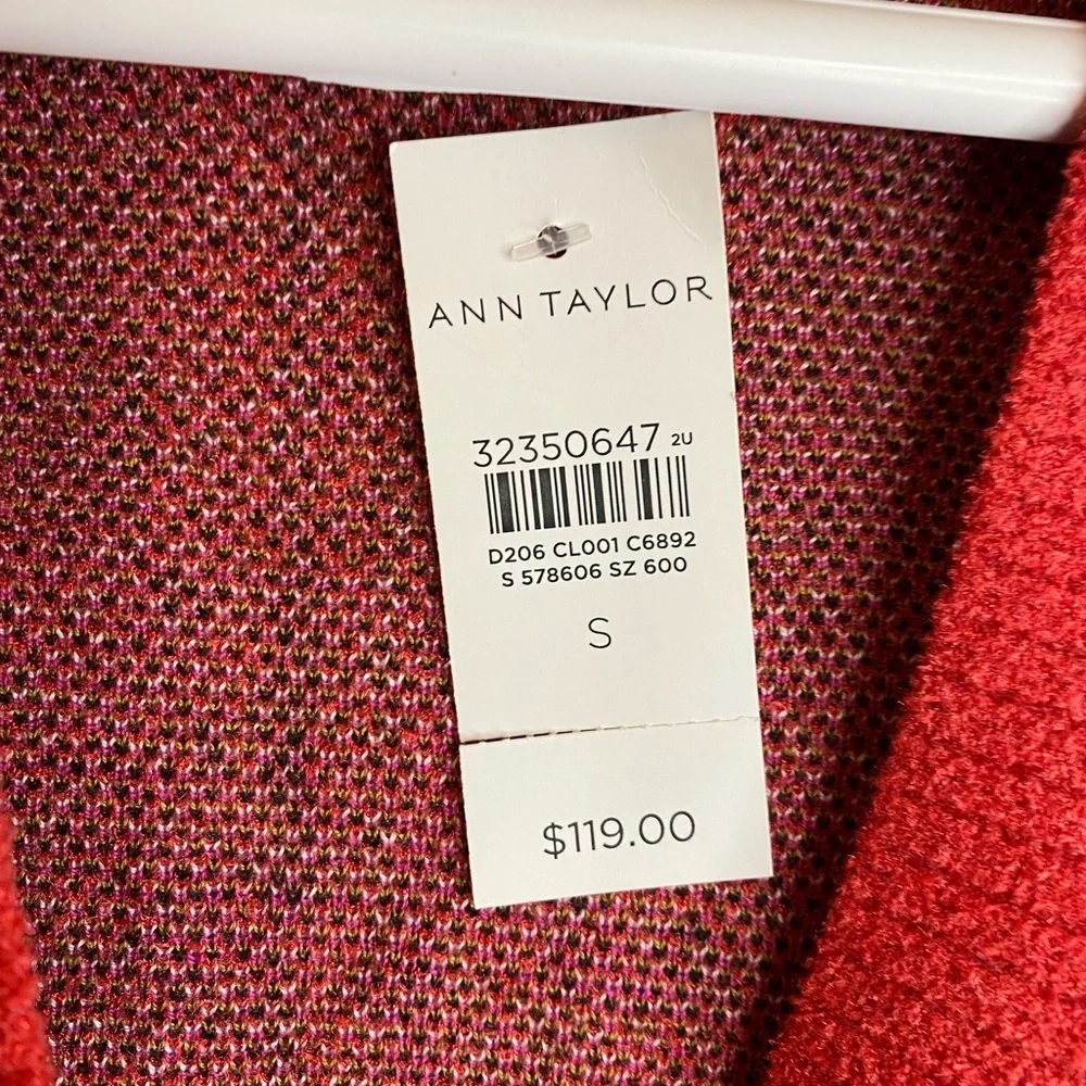Ann Taylor Jacquard Plaid Boyfriend Cardigan (S) Ptp20”-24” (R$119) NWT - Picture 6 of 7